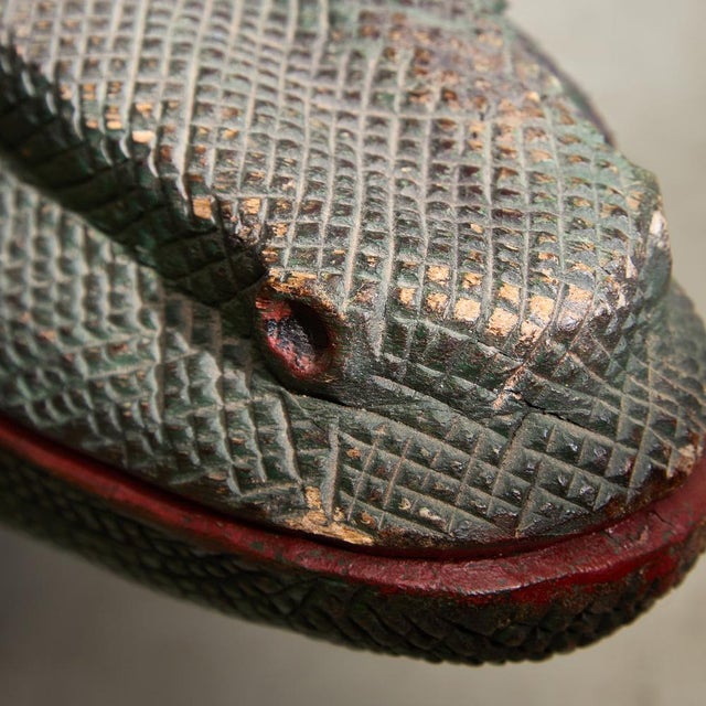 Wood Vintage Wooden Varanus Sculpture For Sale - Image 7 of 17