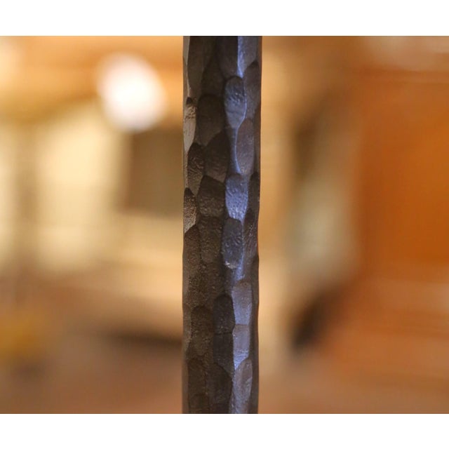 Vintage French Gothic Wrought Iron "Serviteur" Fireplace Tool Set, Five Pieces For Sale - Image 10 of 15