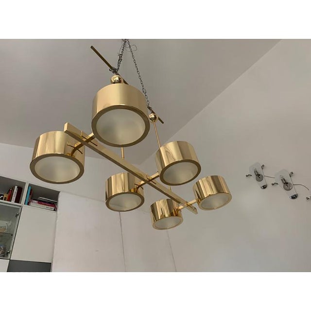 2010s Italian Sputnik Pendant Light in Metal Gold from Stilnovo For Sale - Image 5 of 13