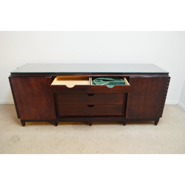 Late 20th Century Barbara Barry for Baker Fluted Sideboard With Protective Glass Top For Sale - Image 10 of 15