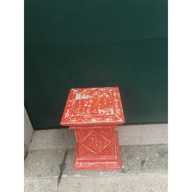 Antique Red Wooden Stand For Sale - Image 4 of 11