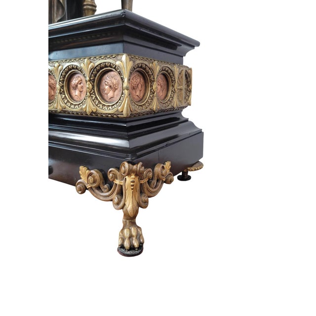Bronze 19th Century French Empire Clock, Japy Frères Et Cie Movement For Sale - Image 8 of 18