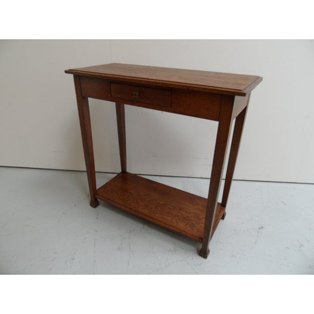 Antique Oak Side Table with Drawer, 1890s For Sale - Image 10 of 12