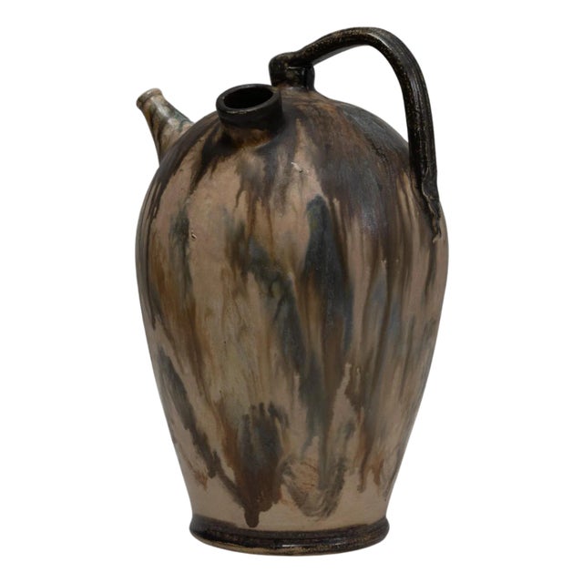 20th Century Belgian Drip Glaze Ceramic Jug For Sale
