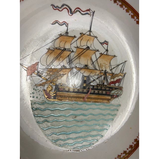Chinese Export Porcelain Ship Bowl For Sale - Image 9 of 10