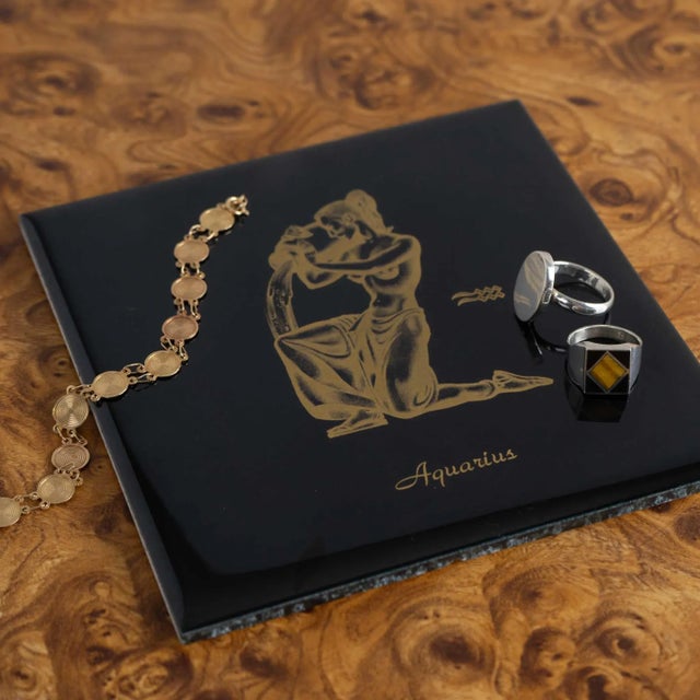 1980s Vintage Aquarius Ceramic Wall Tile For Sale - Image 5 of 10