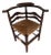 Early American 1820's Elm Delaware Corner Chair With Woven Seat For Sale