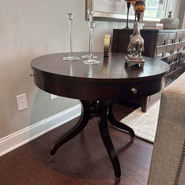 Modern Ethan Allen Wilshire Rent Table - Modern Glamour Collection - Macchiato Finish For Sale - Image 3 of 8