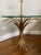 Hollywood Regency Vintage Hollywood Regency Gilt Metal Wheat Sheaf Floor Lamp & Glass Top Side Table For Sale - Image 3 of 5