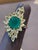 Green 5.82 Ct Natural Colombian Cushion Cut Emerald & 3 Ct RoseCut Diamond Ring 18 Kt For Sale - Image 8 of 8