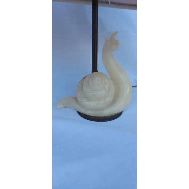 Vintage Alabaster Table Lamps with Snail Design, Set of 2 For Sale - Image 6 of 12