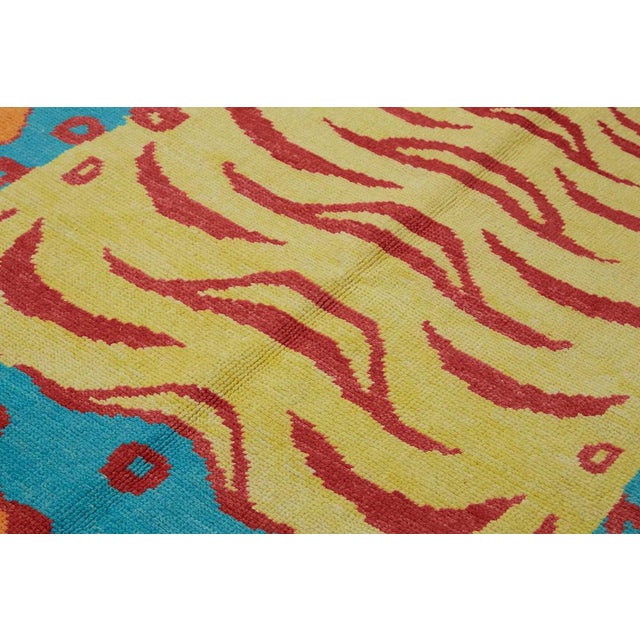 Vintage Handmade Tiger Rug For Sale - Image 5 of 7