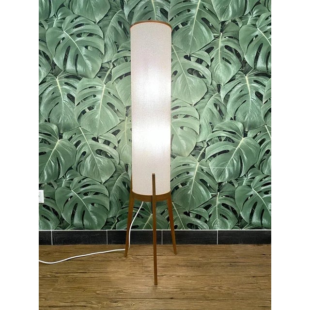 Mid-Century Teak Tripod Rocket Floor Lamp, 1950 For Sale - Image 15 of 18