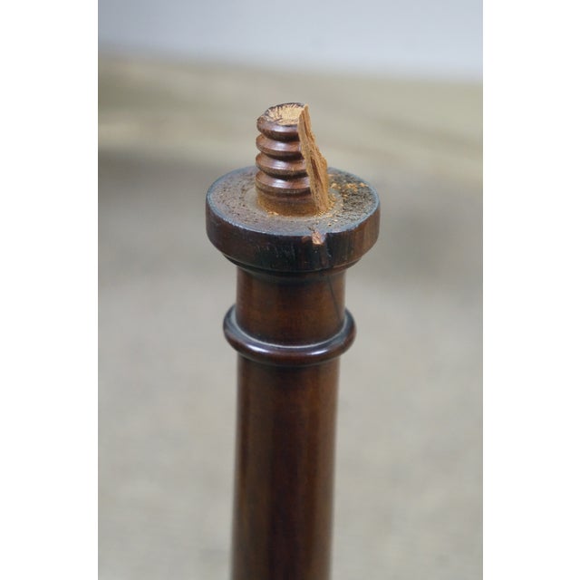 Antique English Mahogany Tripod Pedestal Plant Sculpture Candle Stand 20" For Sale - Image 13 of 17