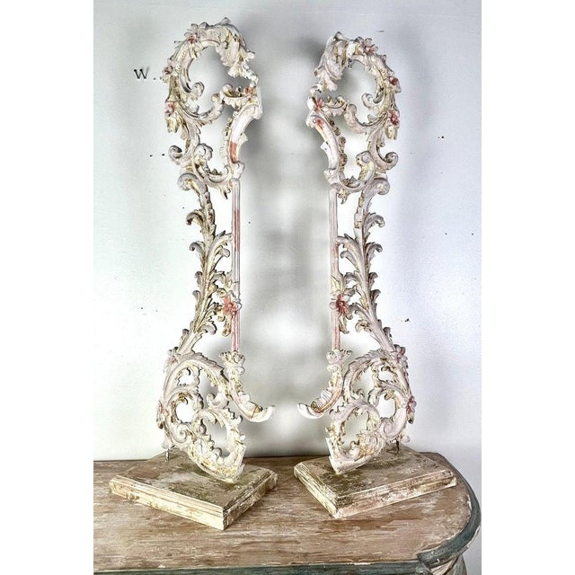 Pair of 19th Century Italian Rococo Carvings on Wood Bases, Distressed For Sale - Image 12 of 17