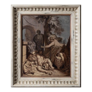 Dutch School Optical Grisaille of Drunken Silenus After Lairesse, C. 1800 For Sale