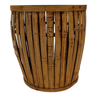 Vintage Bamboo Waste Basket For Sale