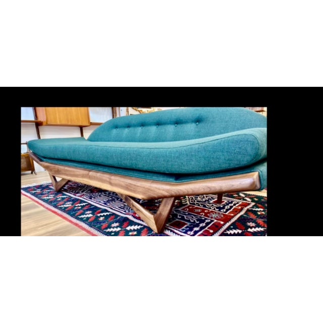 Mid century Gondola sofa Adrian Pearsall style Brand new upholstery In a nice green tweed fabric Super nice fabric...