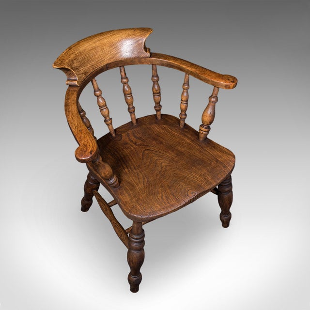 Antique Country House Captain's Chair, English, Smoker's Bow, Edwardian, c.1906 For Sale - Image 6 of 12