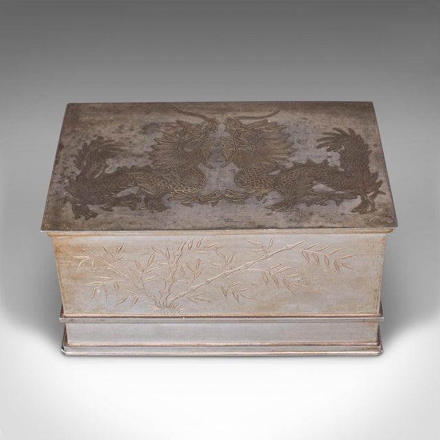 Gray 1930's Vintage Hotel Tea Chest For Sale - Image 8 of 12