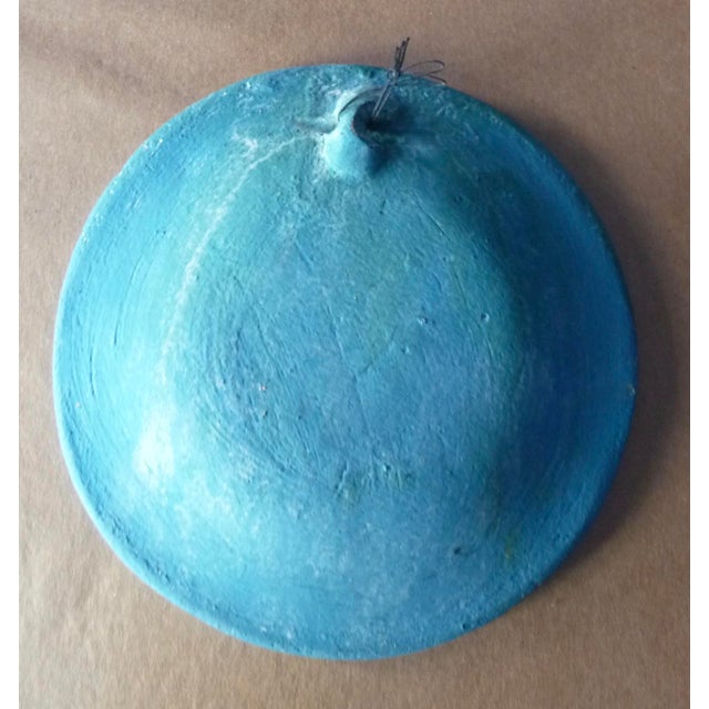 Handpainted Face, Vintage Original Art Mexican Pottery Wall Hanging For Sale - Image 4 of 4