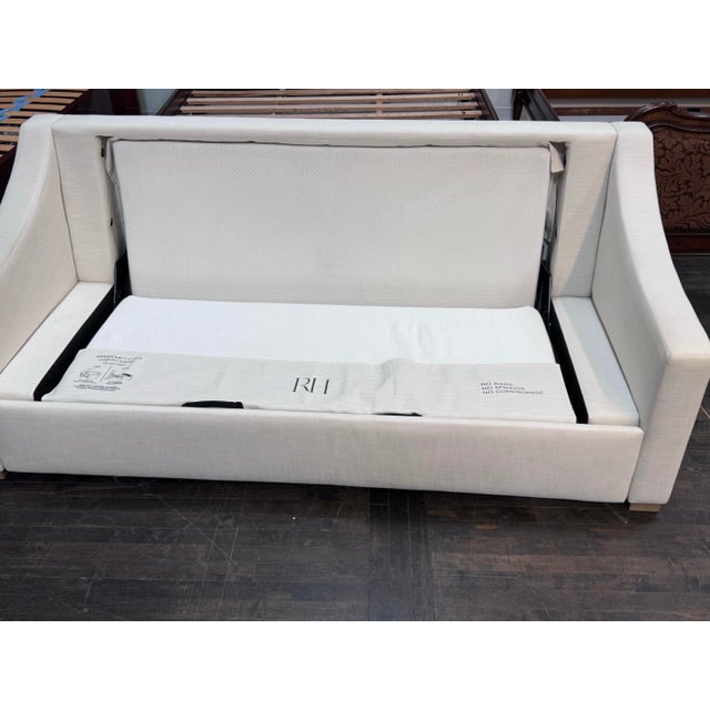 Traditional Queen Size American Leather for Restoration Hardware Belgian Classic Slope Arm Sleeper Sofa For Sale - Image 3 of 12