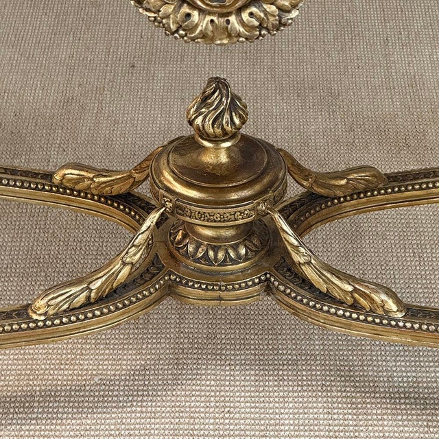 19th Century French Louis XVI Gilded Marble Top Oval Center Table For Sale In Dallas - Image 6 of 18