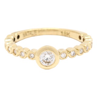 0.33ctw Diamond Stackable Band Ring, 18k Yellow Gold, Ring Size 5.5 For Sale