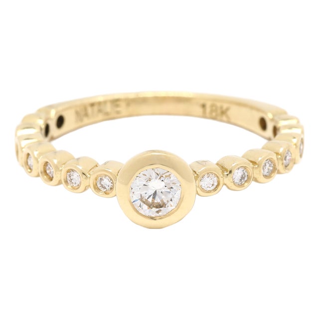 0.33ctw Diamond Stackable Band Ring, 18k Yellow Gold, Ring Size 5.5 For Sale