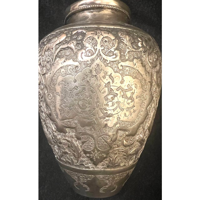 Late 19th Persian Silver Vase 5” Decorated With Birds and Flowers. 6.58 Oz Troy. For Sale In New York - Image 6 of 6