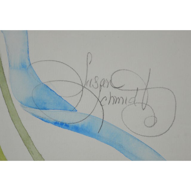 Pop Art Late 20th Century Susan Schmidt Original Modernist Floral Painting Signed For Sale - Image 3 of 6