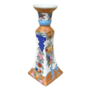 Famille Rose Porcelain Candlestick