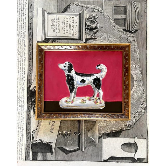 Victorian Morris the Black & White Staffordshire Water Spaniel Dog Portrait by Susannah Carson For Sale - Image 3 of 4