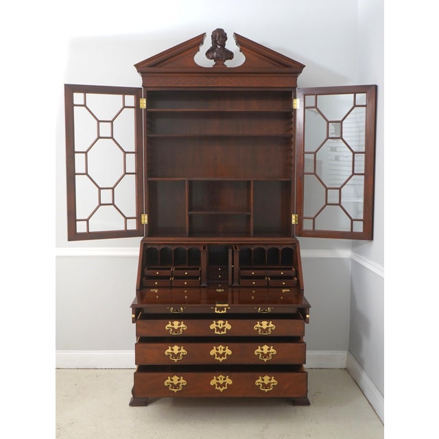 Chippendale Kindel National Historic Trust Mahogany Secretary Desk For Sale - Image 3 of 18