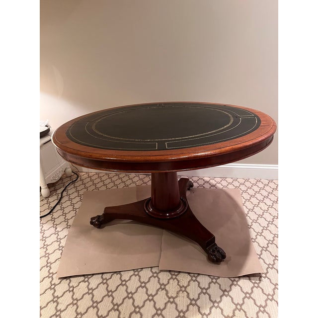 2000 - 2009 19th Century Mahogany Round Table With Hand Carved Feet For Sale - Image 5 of 6