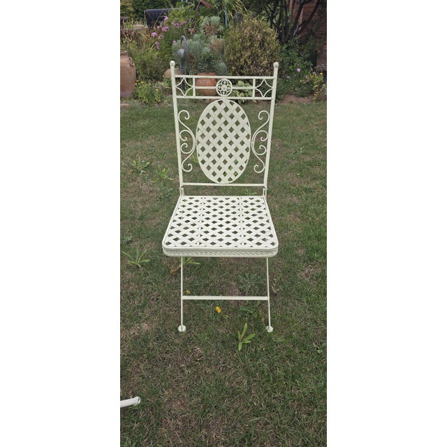 French Cast Iron Patio Set, 1950, Set of 5 For Sale - Image 4 of 9