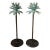 Pair of Tropical Coastal Palm Tree Metal Candlesticks With Verdigris Green Fronds For Sale