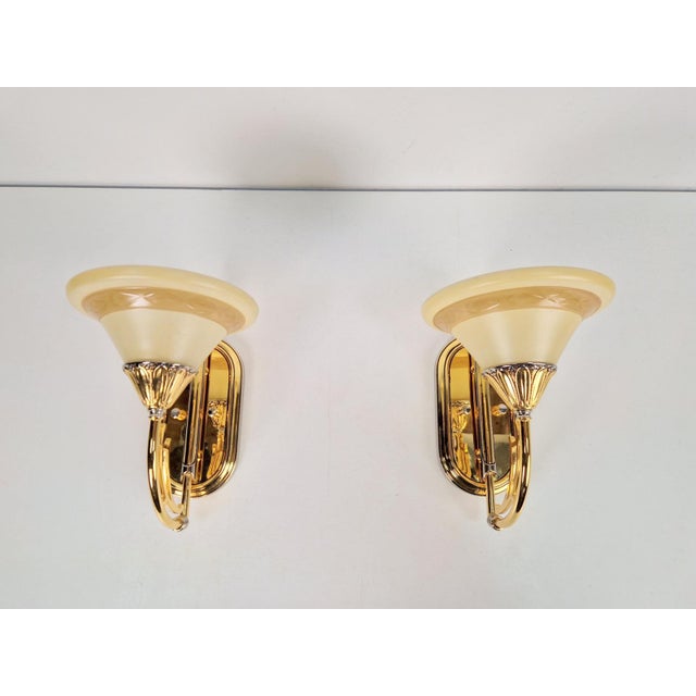 Art Nouveau Regency Brass Wall Lamps by Bejorama Lighting, Spain, 1970s, Set of 2 For Sale - Image 9 of 17