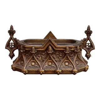 Mid-19th Century English Gothic Revival Cast Bronze Planter For Sale