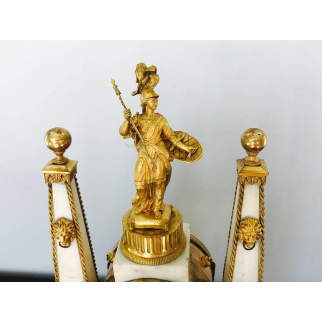 Stone Mantel Clock Louis XVI Period by Charles Bertrand For Sale - Image 7 of 9