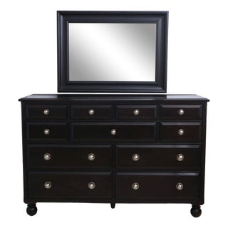 Bernhardt Martha Stewart 11 Drawer Double Dresser W. Mirror For Sale