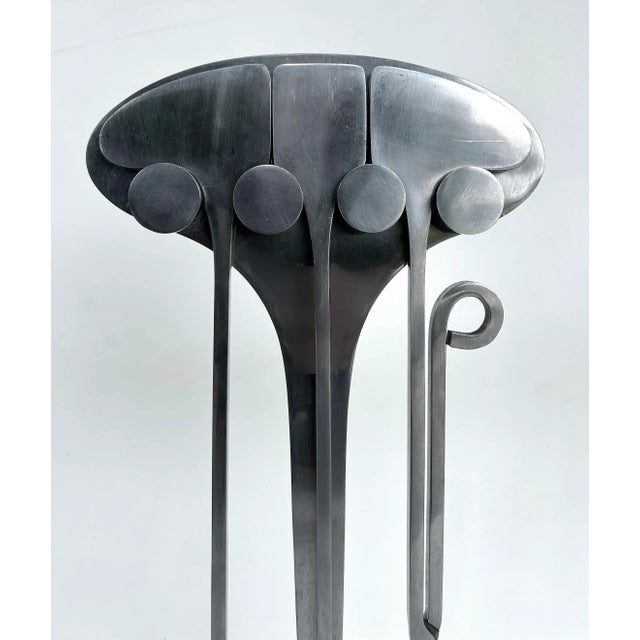 1940s French Art Deco Streamlined Moderne Chromed Fireplace Tools, Set of 4 For Sale - Image 4 of 12