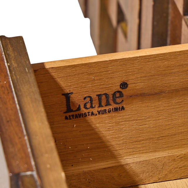 Lane Staccato Brutalist Mid Century Walnut Lowboy Dresser For Sale - Image 9 of 9