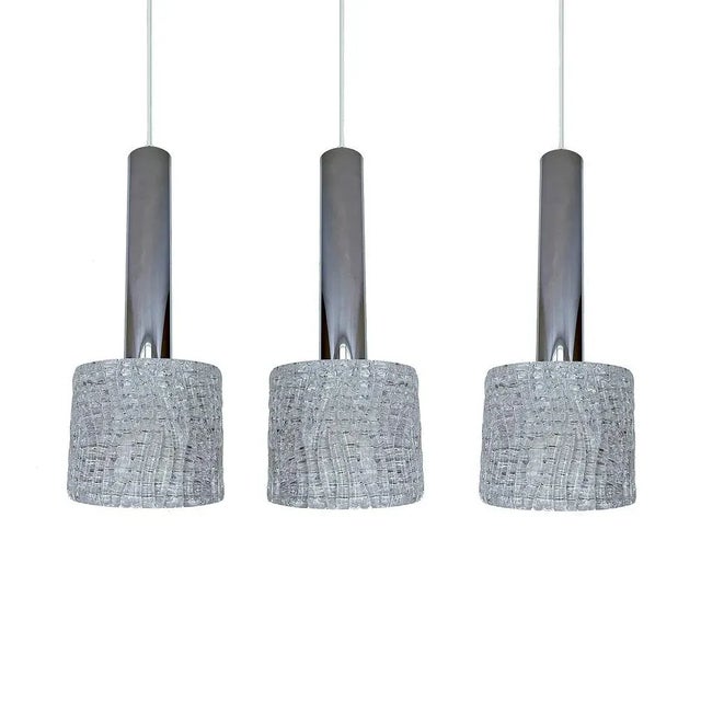 Vintage Glass Pendant Lights from Kalmar, 1970s, Set of 3 For Sale - Image 14 of 14