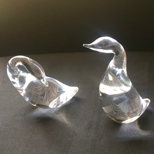Mid-Century Modern Steuben Solid Crystal Waterfowl Figurines - Pair For Sale In New York - Image 6 of 8
