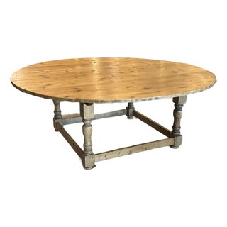 Irish Pine Wood Display/Dining Table, 78 Inches For Sale