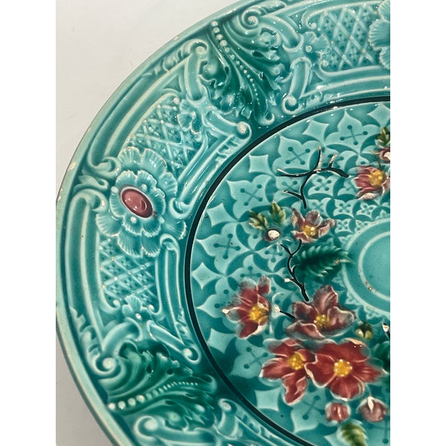 Villeroy & Boch Majolica Footed Bowl by Villeroy & Boch, Jugendstil / Art Nouveau c.1900 For Sale - Image 4 of 10