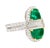Art Deco Mariposa Vivid Green Muzo Old Mine Colombian Emerald and Diamond Stack Ring Size 7 For Sale - Image 3 of 9