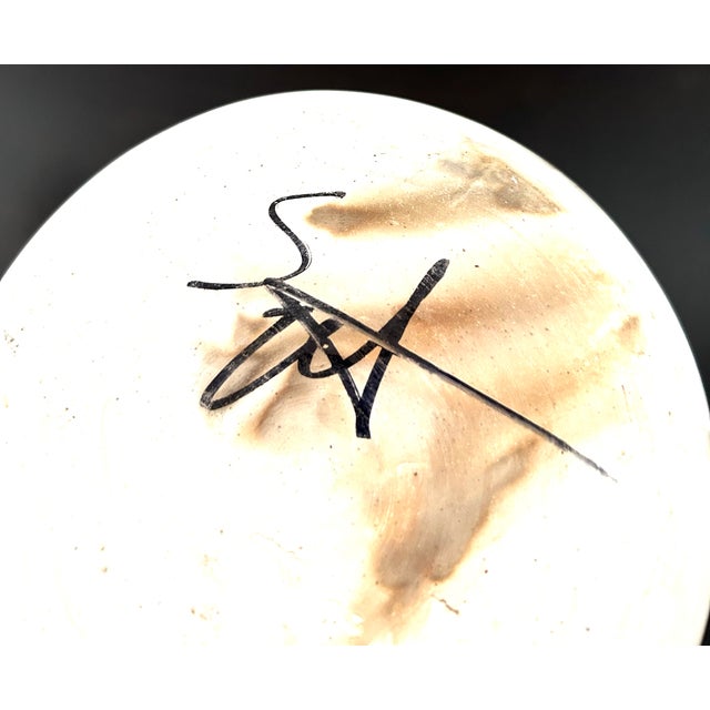 Vintage Studio Art, by David Smyth, Signed - Raku Fired White Ceramic Vessel With Lid and Natural Wood Twig Accents – 9.5” For Sale - Image 11 of 12