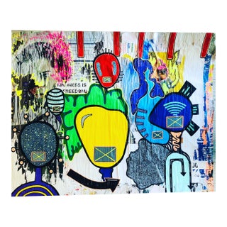 Contemporary Street Art Inspired Pop Art Mixed-Media Painting For Sale